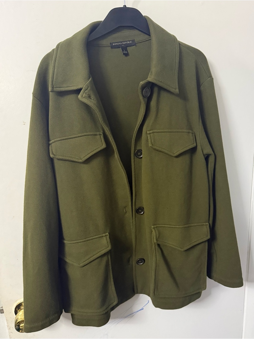Banana Republic Olive Green Field Jacket with Flap Pockets